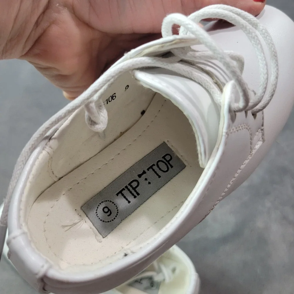 Tip Top Boys White Lace Up Dress Shoes Oxford S106 Size 9 Toddler Formal Wedding
